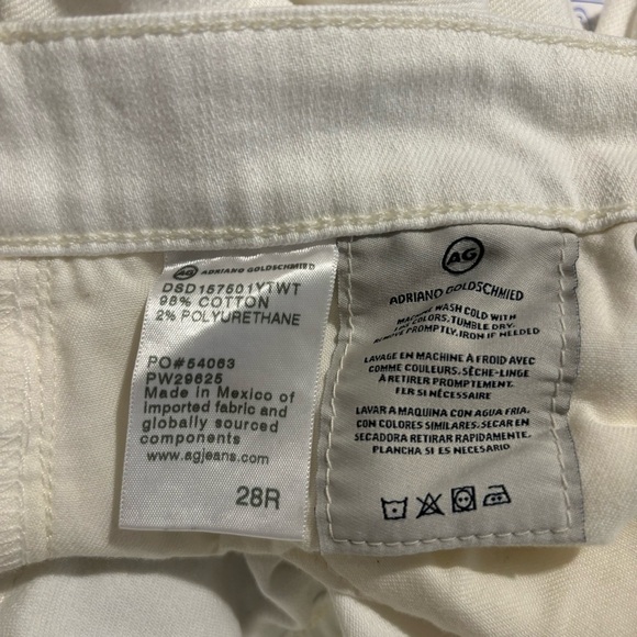 ADRIANO GOLDSCHMIED Sz 28R Ex-Boyfriend Slouchy Slim White Jeans High Waisted - Picture 11 of 11